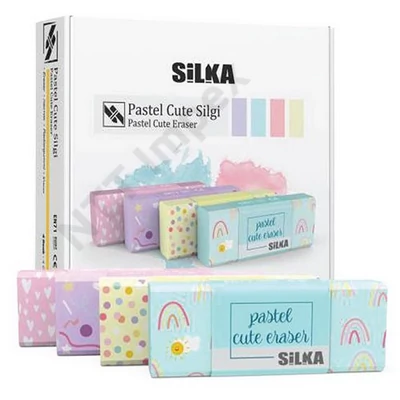 NBT1021PIIS Radír, papírtokos, kínálóban, vegyes minták, Cuki, Silka 