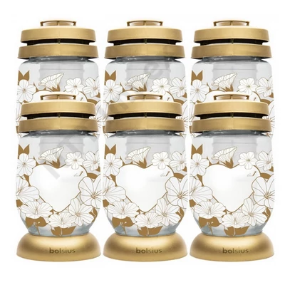 BLS9202GYKG Bolsius kegyeleti lámpa Lantern 3S 18 6db/cs Gold Heart GOL.
