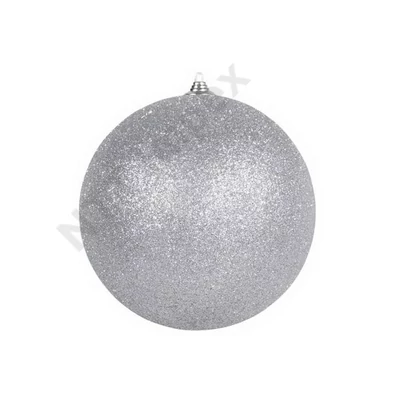 DDK8623LDLK Gömb glitteres műanyag 13,5cm ezüst 278623
