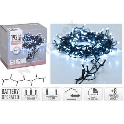 KPM6165LDLK LED-es fényfűzér bel/kültéri, 192 LED, 14,5m, fehér AX9810060