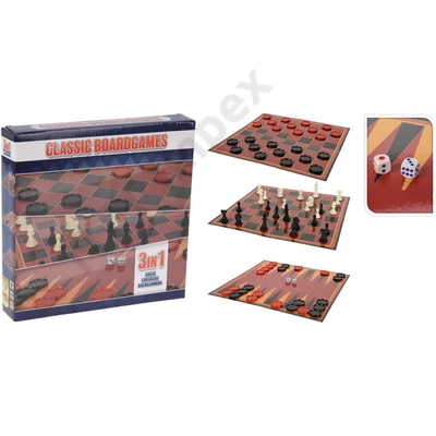 KPM4306JATJ Társasjáték készlet, sakk+dáma+backgammon 4910081120
