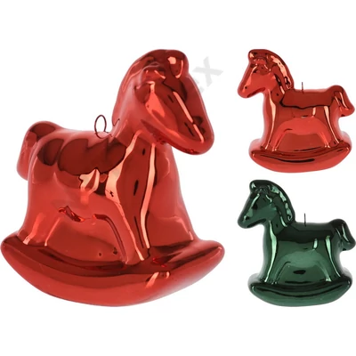 KPM5787LDLK Függesztett dekoráció - Hintaló 6cm pir./zöld  ALX617670