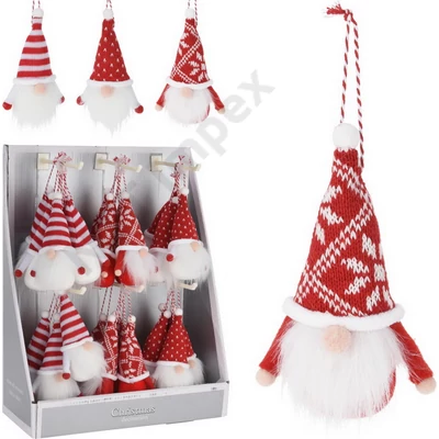 KPM0118LDLK XMAS Függő törpe dísz 13cm 3ass ABJ440960