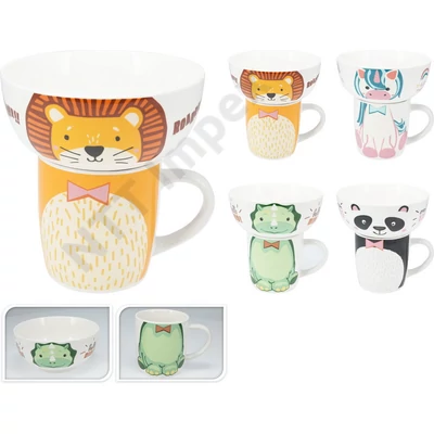 KPM4711FEEK Tál és bögre szett, porcelán, 2db/szt., 4 féle Q96001070