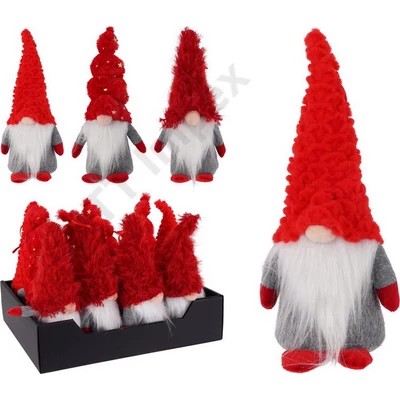 KPM1518LDLK XMAS Magas kalappal törpe piros 22cm 3ass  ANM222440