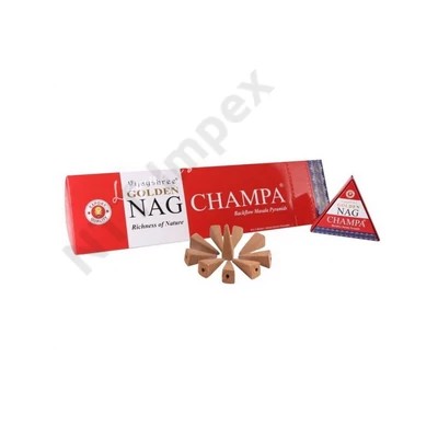GLD3190FSEE GOLDEN BACK FLOW CONES Füstölő 12x10db/dob. Nag Champa