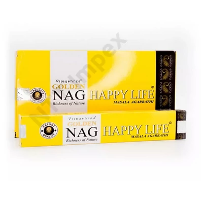 GLD3390FSLD GOLDEN  Füstölő 15g x 12db/dob. Nag Happy Life