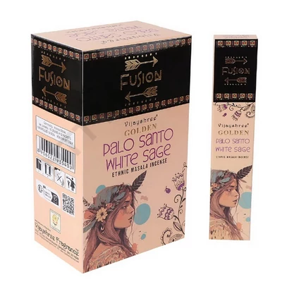 GLD3540FSLD GOLDEN Fusion Füstölő 15g x 12db/dob. PALO SANTO + WHITE SAGE