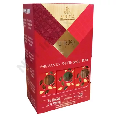 ARM9061FSLD AROMA TRIO Füstölő 15g x 12db/dob. PALO SANTO+WHITE SAGE+ROSE
