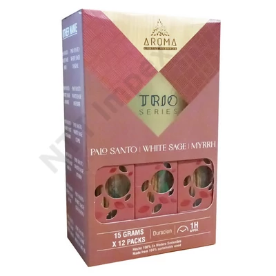 ARM9070FSLD AROMA TRIO Füstőlő 15g x 12db/dob. PALO SANTO+WHITE SAGE+MYRRH